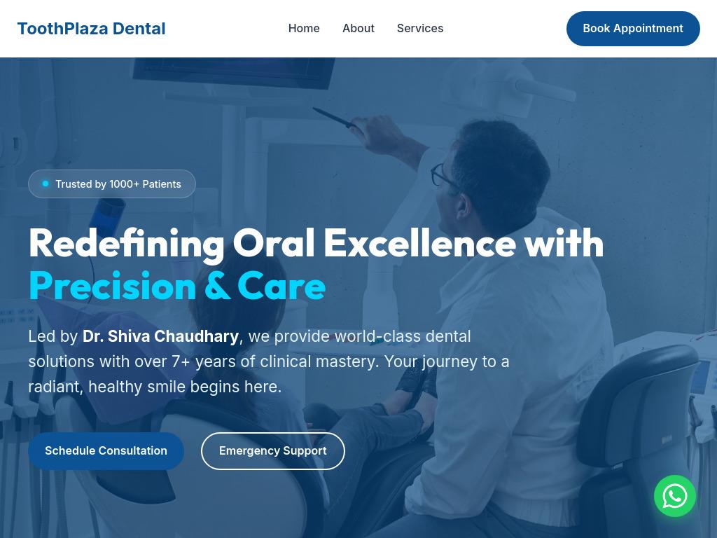 Toothplaza Dental Clinic - Website Design Project by WebNesters